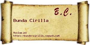 Bunda Cirilla névjegykártya